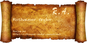 Rothauser Andor névjegykártya